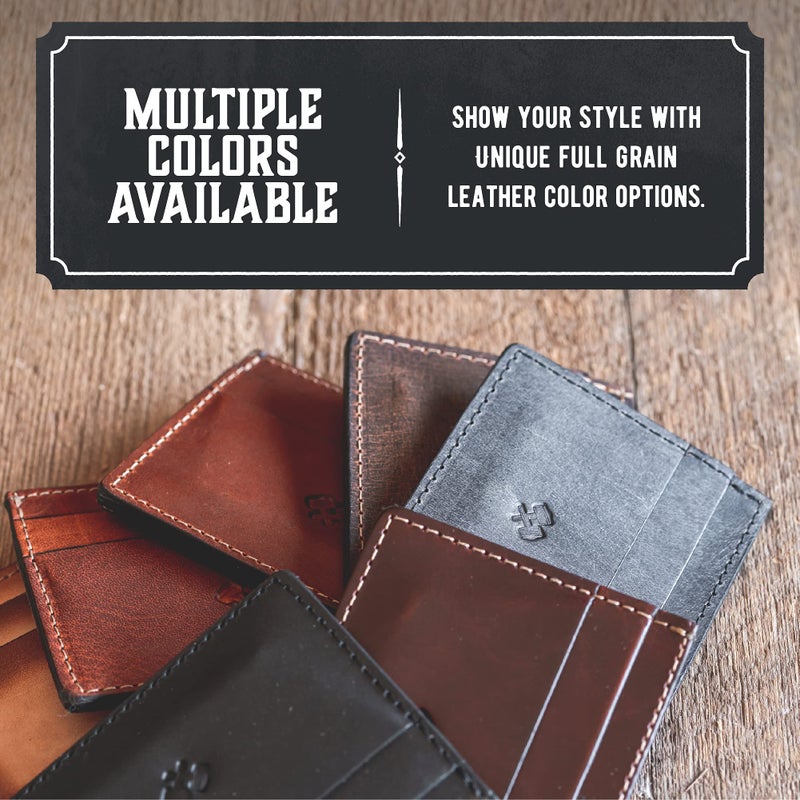 Main Street Forge Menâ€™s Slim Leather Wallet â€“ Minimalist Front Pocket Wallet for Men, Full-Grain Leather, Made in USA - Image 4